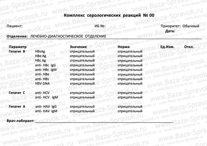 Анализ крови на гепатит A, B, C